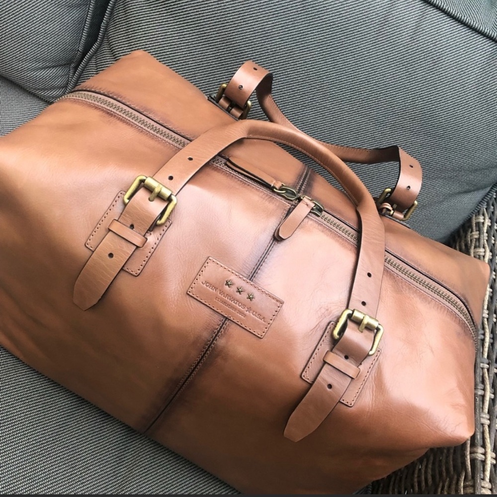John varvatos Heritage Leather Duffel Bag
